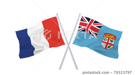 Flags of France and the Republic of Fiji 79323797