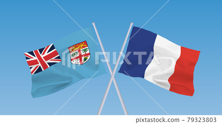 Flags of France and the Republic of Fiji 79323803