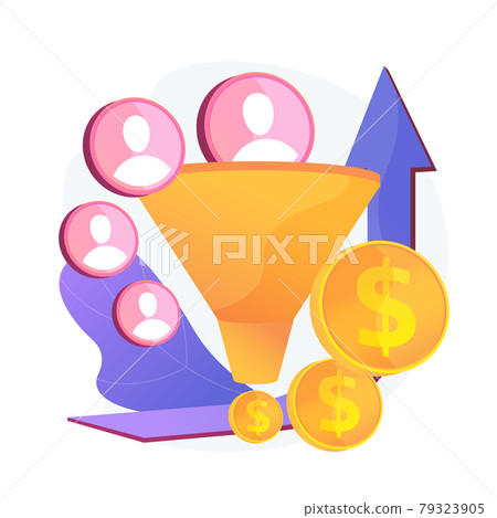 Sales funnel and lead generation vector concept metaphor. 79323905