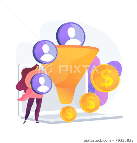 Sales funnel vector concept metaphor. 79323922