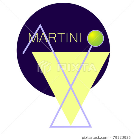 minimal color martini cocktail logo made of geometric shapes minimal color martini cocktail logo made of geometric shapes 79323925