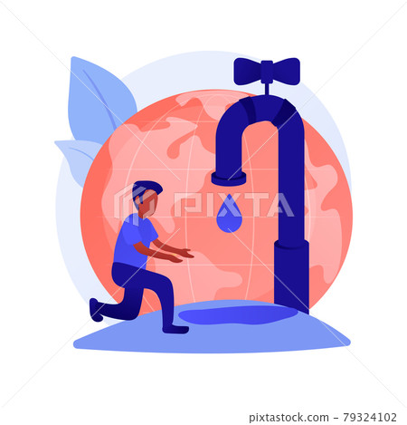 Lack of fresh water abstract concept vector illustration. 79324102