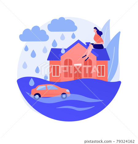 Flood abstract concept vector illustration. 79324162