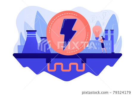 Geothermal energy concept vector illustration. 79324179