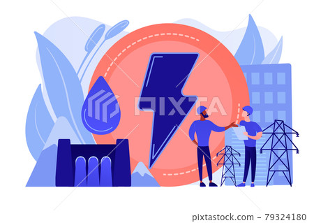 Hydropower concept vector illustration. 79324180