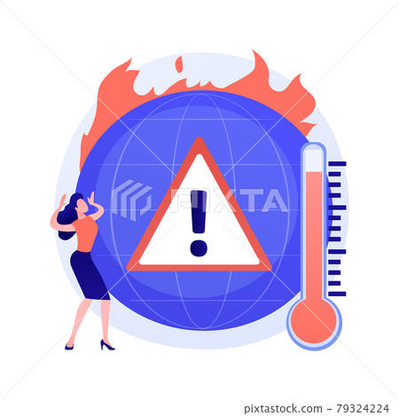 Earth climate change, temperature increase, global warming vector concept metaphor. 79324224