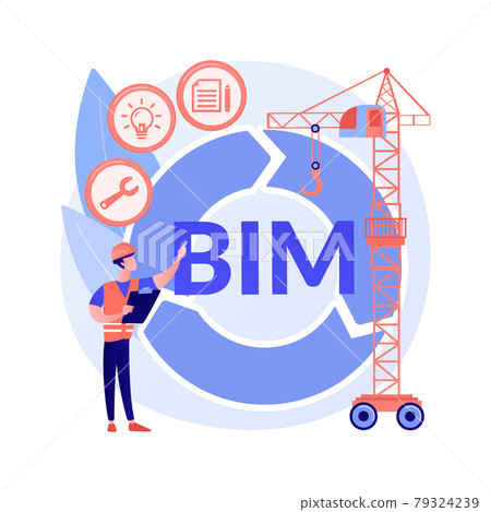 Building information modeling abstract concept vector illustration. 79324239