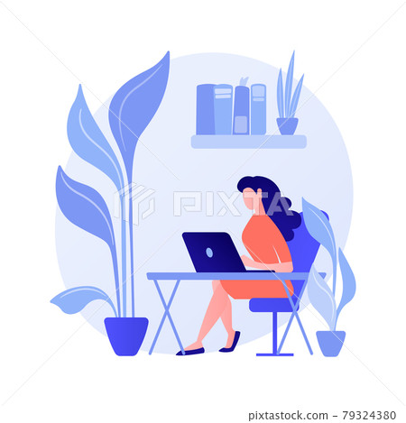 Biophilic design in workspace abstract concept vector illustration. 79324380