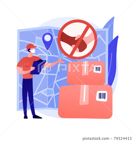 No-contact pick up and delivery abstract concept vector illustration. No-contact pick up and delivery abstract concept vector illustration. 79324413