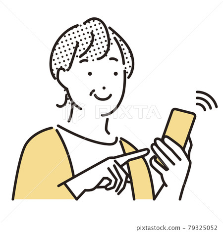 進行在線預訂的簡單插圖女性 79325052