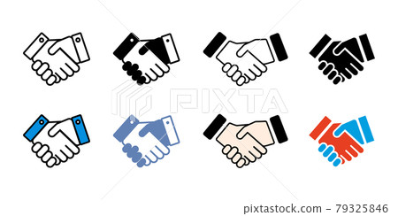 握手、合同、協議矢量圖標插圖素材集 握手、合同、協議矢量圖標插圖素材集 79325846