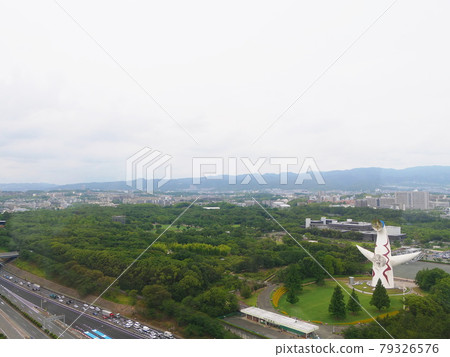 Osaka Suita Ferris wheel view of Expo '70 Commemorative Park, west side (northwest direction, rainy season) Osaka Suita Ferris wheel view of Expo '70 Commemorative Park, west side (northwest direction, rainy season) 79326576