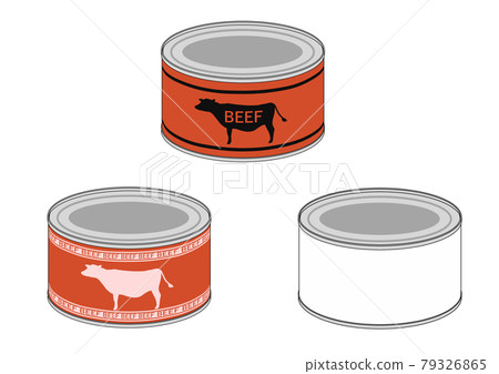 Canned white and beef pattern package illustration 79326865
