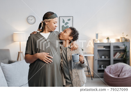 African American Mother with Teenage Son African American Mother with Teenage Son 79327099