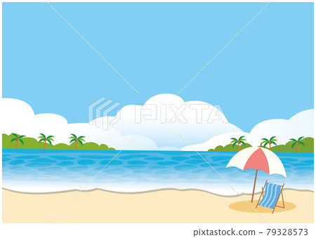 熱帶海灘，大海，藍天背景 79328573