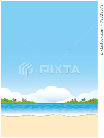 Tropical beach, sea, blue sky background 79328575