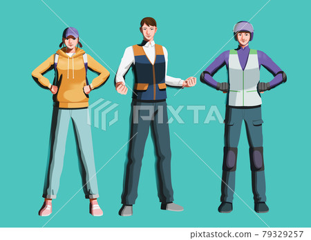 heroes in daily life, delivery, freight Vector Illustration 79329257