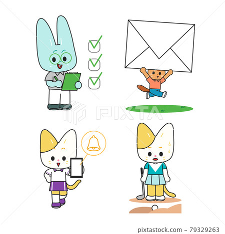 set of animal character playing golf 79329263