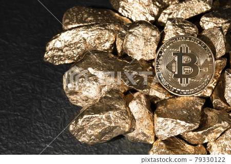 golden bar and bitcoin 79330122