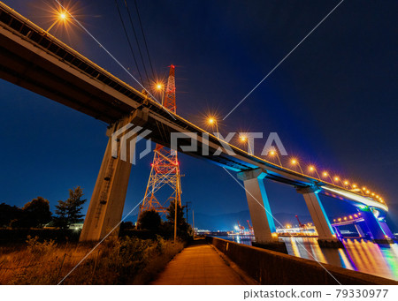 Night view Kaida Ohashi, Niho Junction 79330977