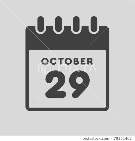 Icon day date 29 October, template calendar page - Stock Illustration ...