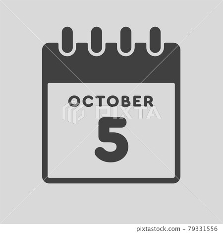 Icon day date 5 October, template calendar page Icon day date 5 October, template calendar page 79331556