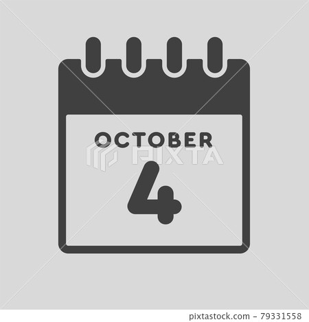 Icon day date 4 October, template calendar page Icon day date 4 October, template calendar page 79331558