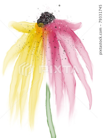Yellow and red flowers drawn with alcohol ink Yellow and red flowers drawn with alcohol ink 79331745