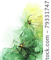 Alcohol ink art green background 79331747