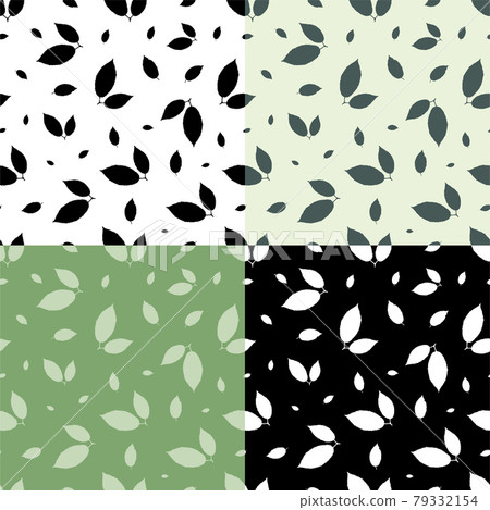 set of seamless patterns with silhouettes of ash tree leaves. Ornament for decoration and printing on fabric. Design element. Vector set of seamless patterns with silhouettes of ash tree leaves. Ornament for decoration and printing on fabric. Design element. Vector 79332154