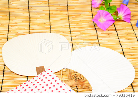 Japanese summer fan and towel Japanese summer fan and towel 79336419