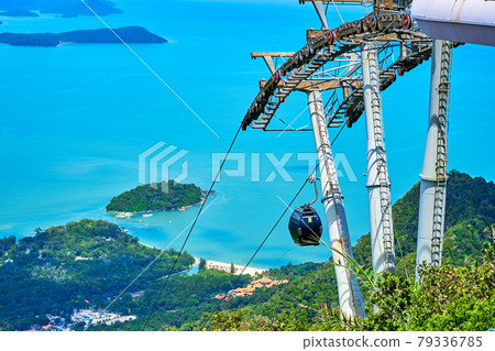 View from a cable car ride high into the mountains on the tropical island of Langkawi. Incredible natural landscape 79336785