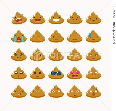 emoticon set of the brown shit .Vector Illustration 79337189