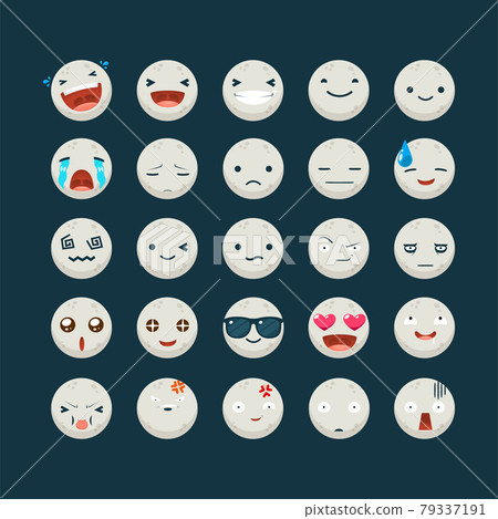 emoticon set of the moon .Vector Illustration emoticon set of the moon .Vector Illustration 79337191