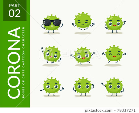 Mascot images of the Cute Corona, Second set. Vector Illustration Mascot images of the Cute Corona, Second set. Vector Illustration 79337271
