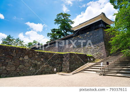 Matsue Castle Taiko turret stone wall June 79337611