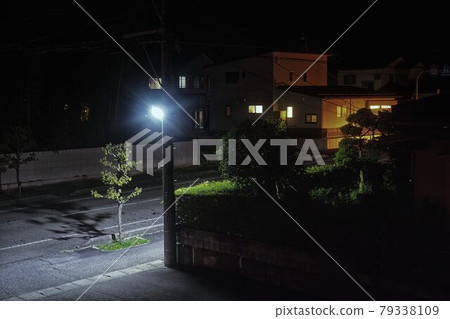 Late night residential area Late night residential area 79338109