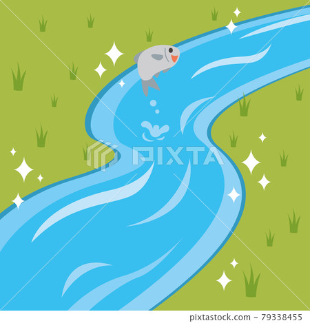 Clean river - Stock Illustration [79338455] - PIXTA
