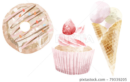 糖果套裝（甜甜圈、冰淇淋和紙杯蛋糕） 79339205