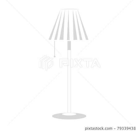 High floor lamp on long leg with fabric top. Room lighting interior device vector illustration High floor lamp on long leg with fabric top. Room lighting interior device vector illustration 79339438