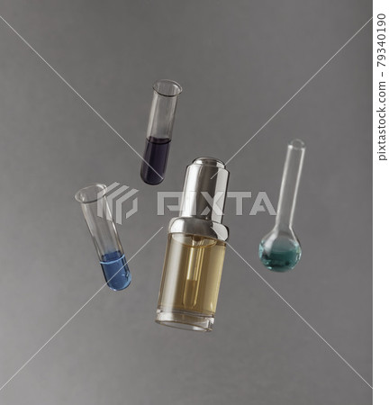 Cosmetic spa medical skin care, bottle for serum, micellar toner and emulsion levitation 79340190