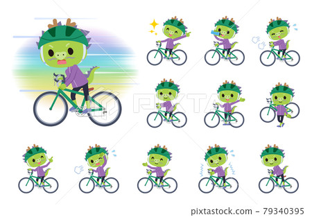 A set of dragon boys on a road bike A set of dragon boys on a road bike 79340395