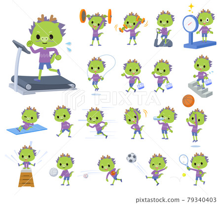 Dragon boy set on exercise and sports Dragon boy set on exercise and sports 79340403