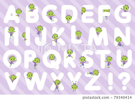 A set of dragon boys designed to match the alphabet 79340414