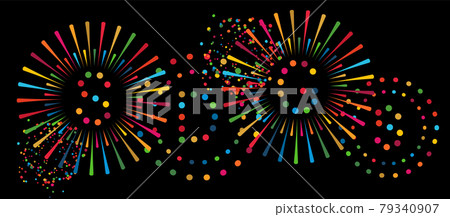 Illustration of SDGs image fireworks and letters (black background) Illustration of SDGs image fireworks and letters (black background) 79340907