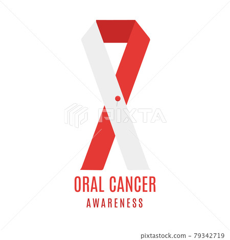 Oral mouth cancer awareness ribbon with a pin 79342719