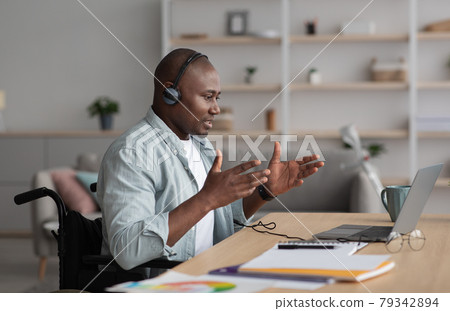 Consultation of client remotely, support and work online, new normal 79342894