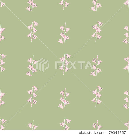 Geometric seamless pattern in geometric style with bell flower shapes. Geometric seamless pattern in geometric style with bell flower shapes. 79343267