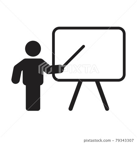 Professor icon vector male teacher person with white board symbol in a flat color glyph pictogram illustration Professor icon vector male teacher person with white board symbol in a flat color glyph pictogram illustration 79343307