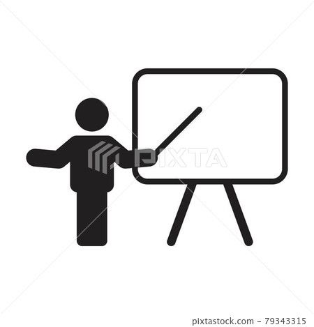 Class room vector male teacher person with white board symbol in a flat color glyph pictogram illustration Class room vector male teacher person with white board symbol in a flat color glyph pictogram illustration 79343315
